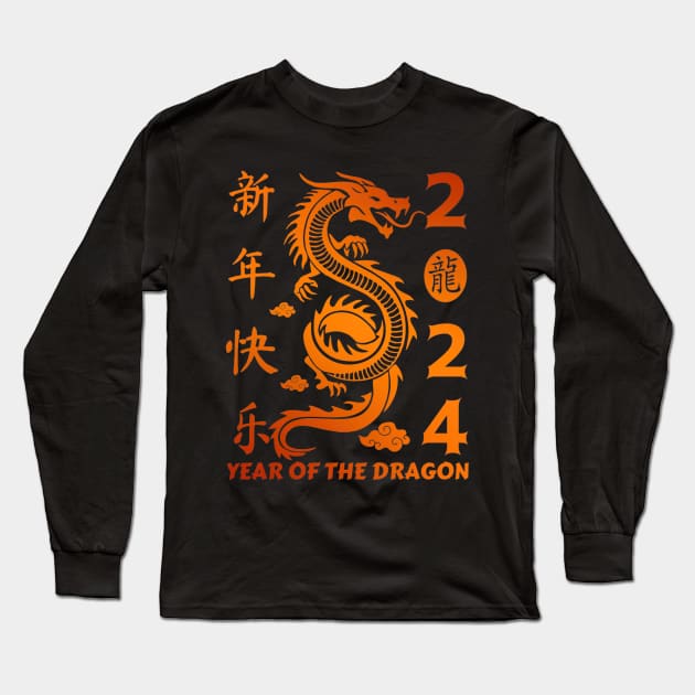 Year of the Dragon 2024 - Chinese Lunar New year 2024 Long Sleeve T-Shirt by Danemilin